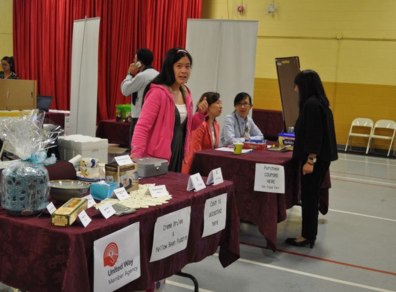 CICS fundraising booth